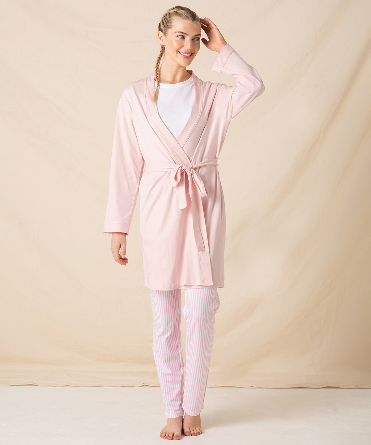 Black - Women's wrap robe - GarmentEmbroidery