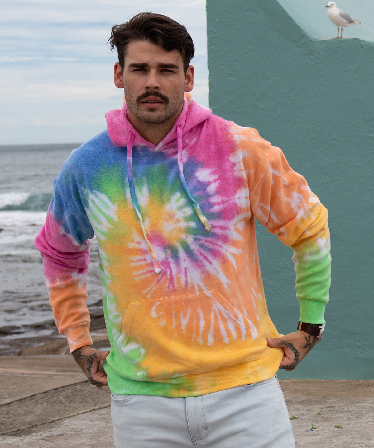 Blue Ocean - Rainbow tie-dye hoodie - GarmentEmbroidery