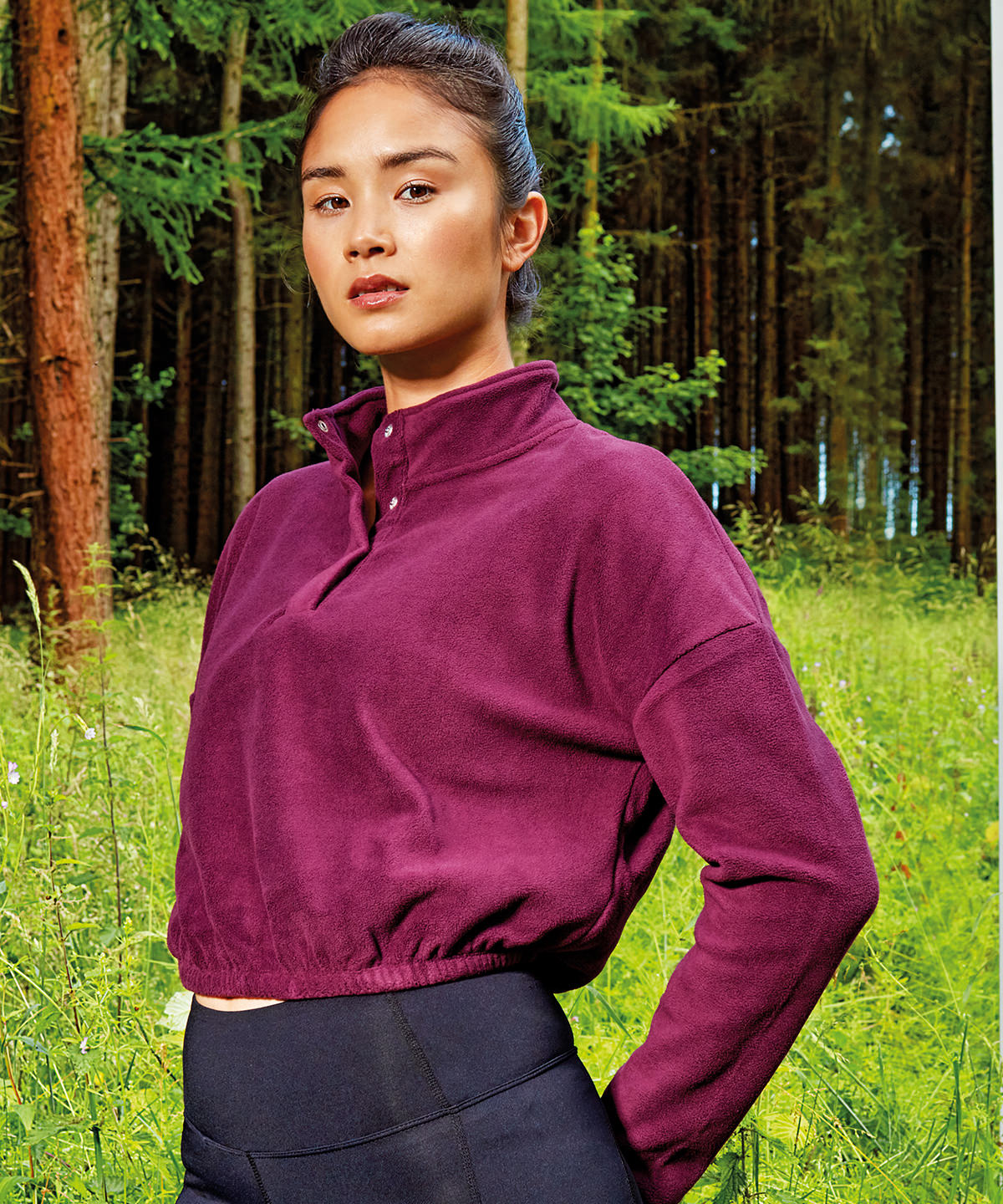Mulberry - Women's TriDri® cropped fleece - GarmentEmbroidery
