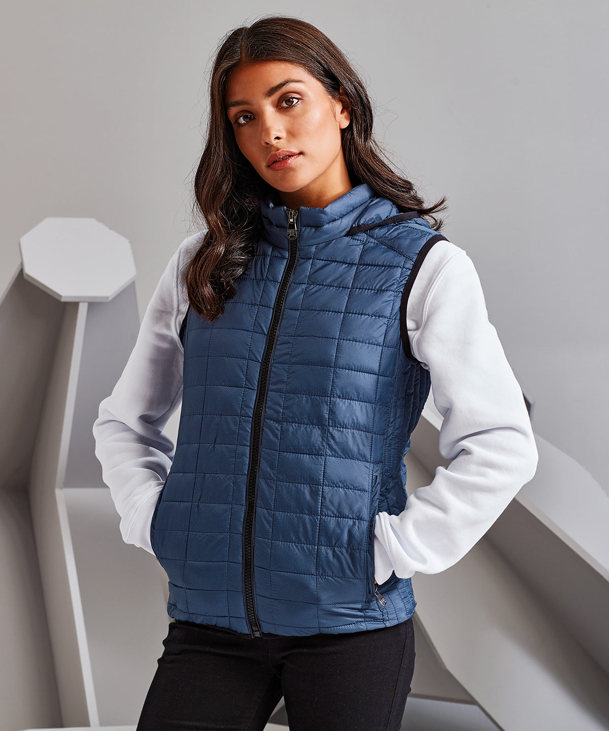 Mulberry - Women's honeycomb hooded gilet - GarmentEmbroidery