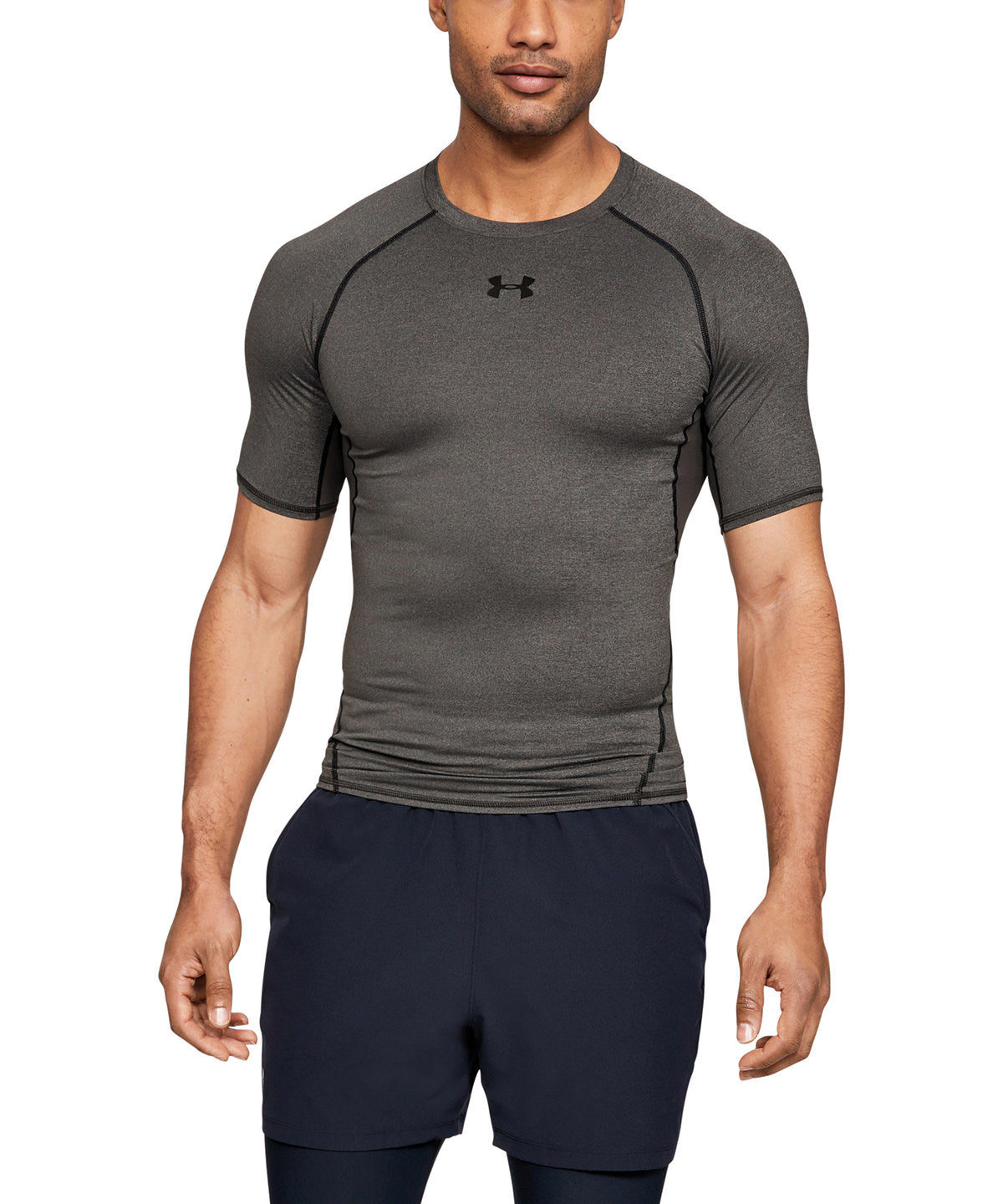 Carbon Heather - HeatGear® Armour short sleeve compression shirt - GarmentEmbroidery