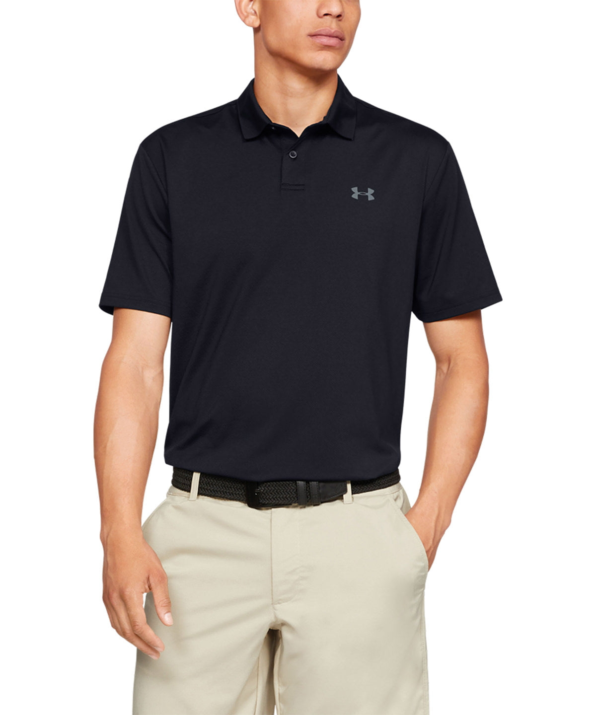 Black/Pitch Grey - Performance polo textured - GarmentEmbroidery