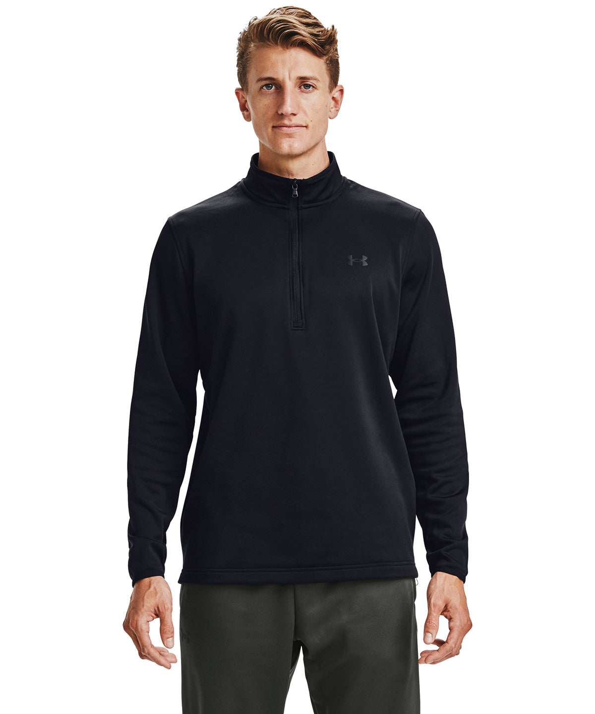 Black/Black - Armour fleece half zip - GarmentEmbroidery