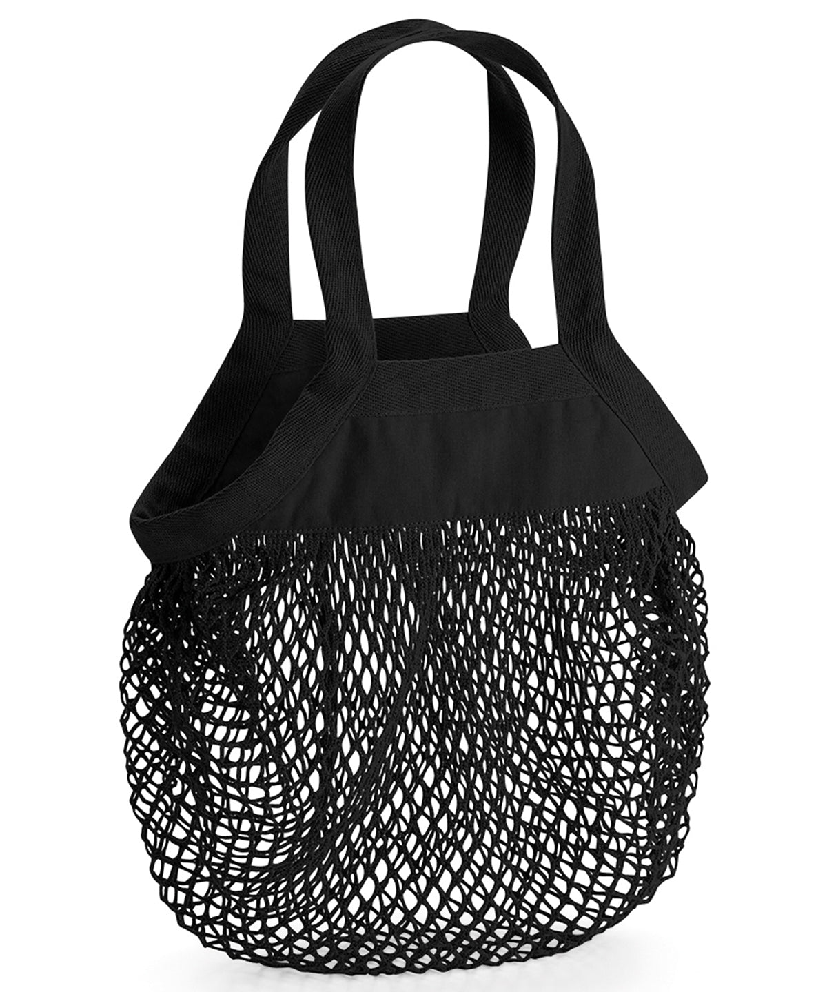 Black - Organic cotton mini mesh grocery bag - GarmentEmbroidery